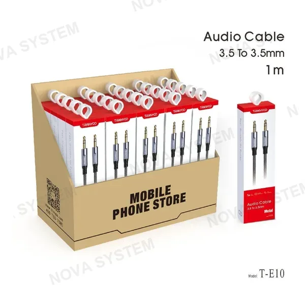 TRANYOO T-E10 Cable de Audio Mallado 1m Tranyoo