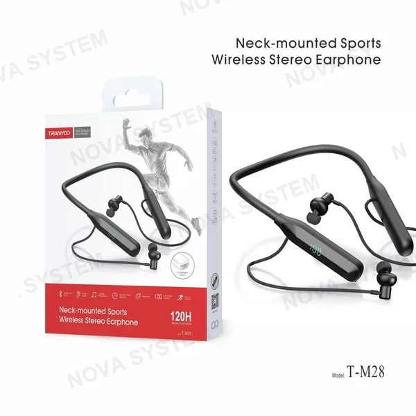 TRANYOO T-M28 Auriculares deportivos Bluetooth - Hasta 120 Horas de Reproducción Tranyoo