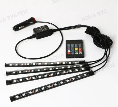 MJ-12 Tira Luces LED para Interior de Auto RGB Audio rítmica 12VC