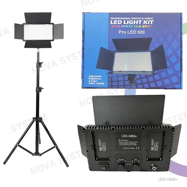 LED-U600+ Panel LED detricolor con Tapa para Fotografía y Video