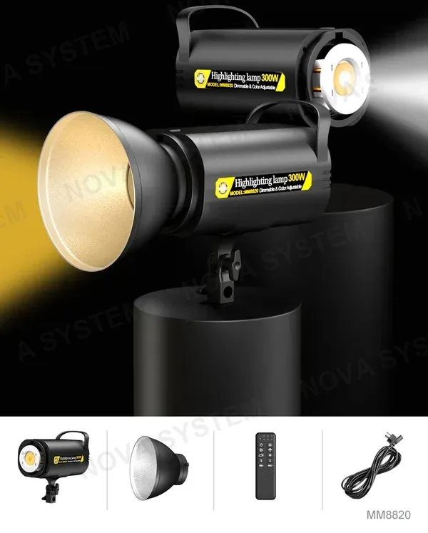 MM8820 Luz Fotográfica de 3 Colores 300W con Cubierta de Aluminio