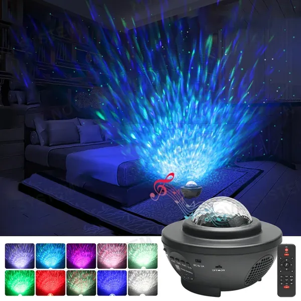 GALAX LED-B45G Proyector Galaxia Estrellas de Noche LED Bluetooth Música