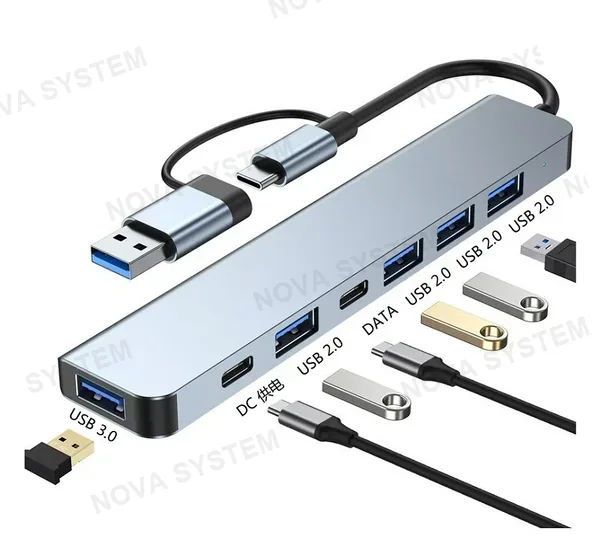 CQT-2303 Hub Tipoc+USB a USB 3.0*1+USB*4+USB-C*2