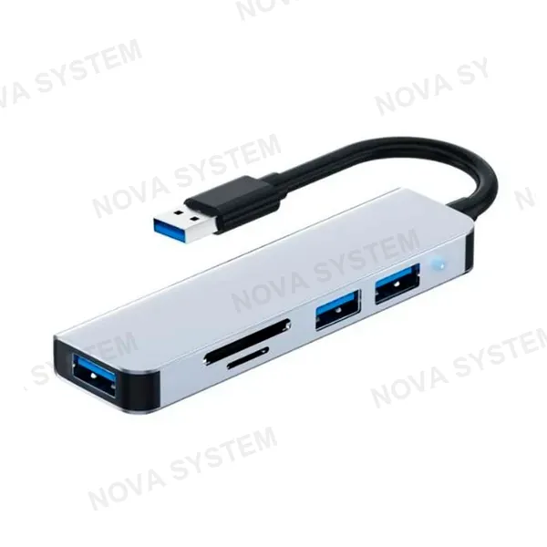 BYL-2103U Adaptador 5 en 1 USB a SD/TF+USB3.0+USB2.0x2