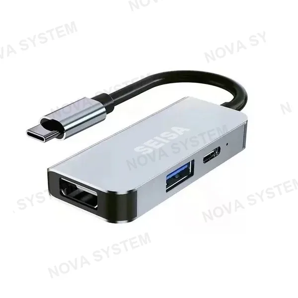BYL-2122 Adaptador 3 en 1 Tipo-C a HDMI+USB3.0+PD