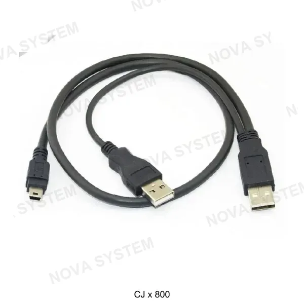 MYE-07BLACK(2A+5) Cable Negro USB Macho a USB Macho + 5 Pin