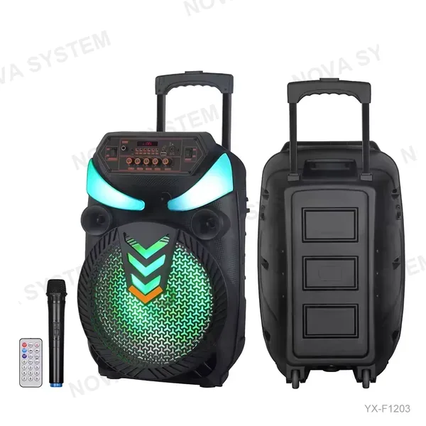 YX-F1203 Parlante Bluetooth 12" Valija con Micrófono Inalámbrico