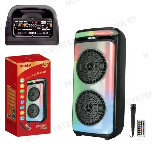 YX-H6621 Parlante Portátil Bluetooth 6.5" Doble Parlantes