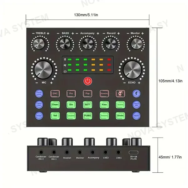 XY-V8S Mezclador de Audio con Bt