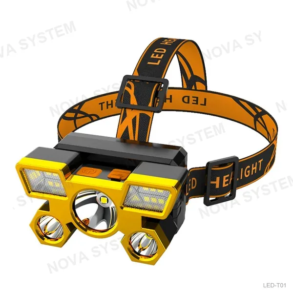 LED-T01 Linterna Minero LED Cabeza Vincha 5 LED