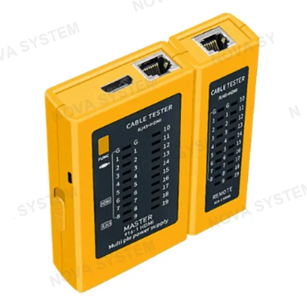 JS-916 Tester para Cable de Red HD con Fuente Alimentación Doble