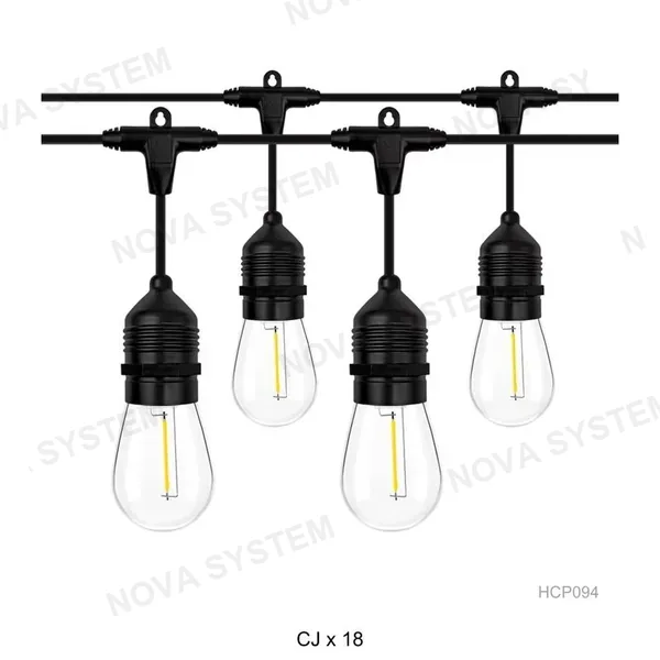 HCP094 Guirnalda de Luces de Alto Voltaje 15m 15 Luces+ 1 Lampara de Repuesto