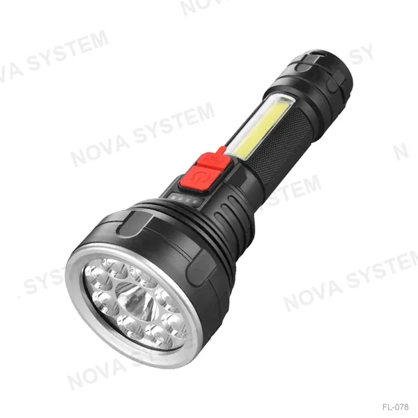 FL-078 Linterna Multifunción Indicación de Potencia Batería Recargable