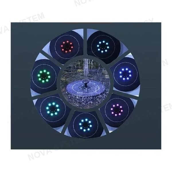 CP30-0770 Fuente con Solar y Luces Colores