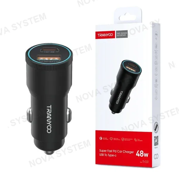 T-C22 Cargador para Vehículo Metálico Compatible con QC5.0 + PD