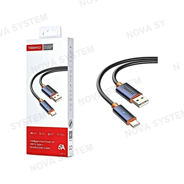 TRANYOO AC-5 Cable De Carga Tipo C Mallado 1.2m Tranyoo