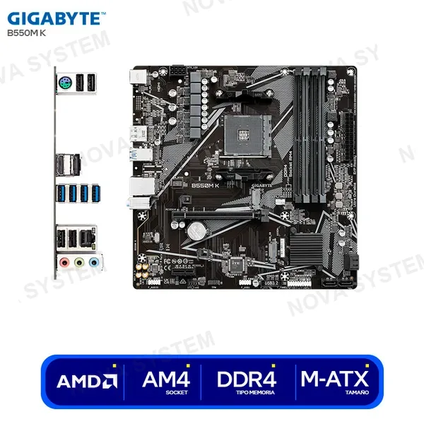 GIGABYTE MOTHERBOARD GIGABYTE B550M K ( B550M K ) AM4 | AMD RYZE...
