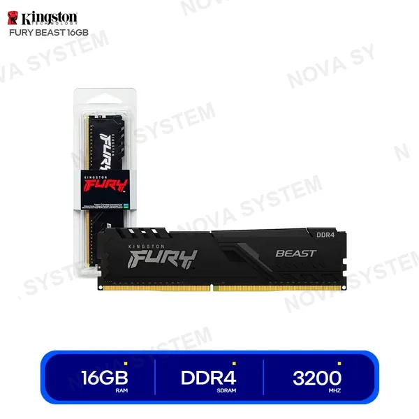 KINGSTON MEMORIA RAM KINGSTON FURY BEAST 16GB DDR4 3200MHZ ( KF4...