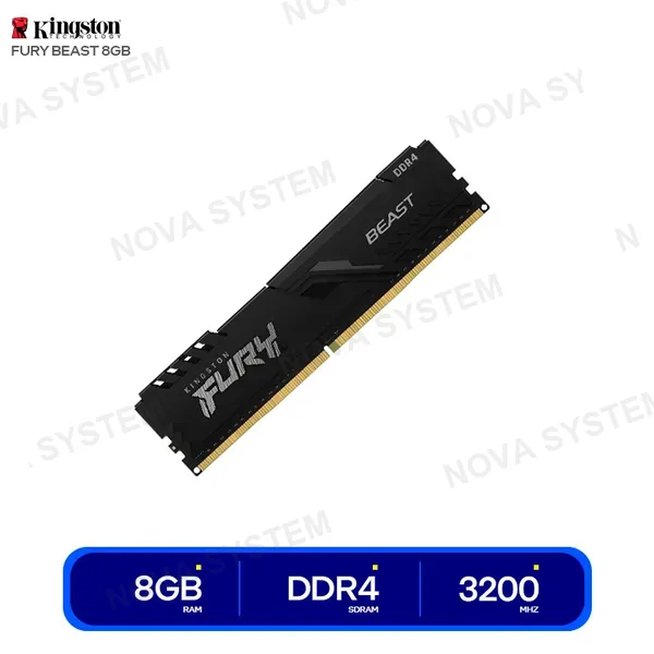 KINGSTON MEMORIA RAM KINGSTON FURY BEAST 8GB DDR4 3200MHZ ( KF43...