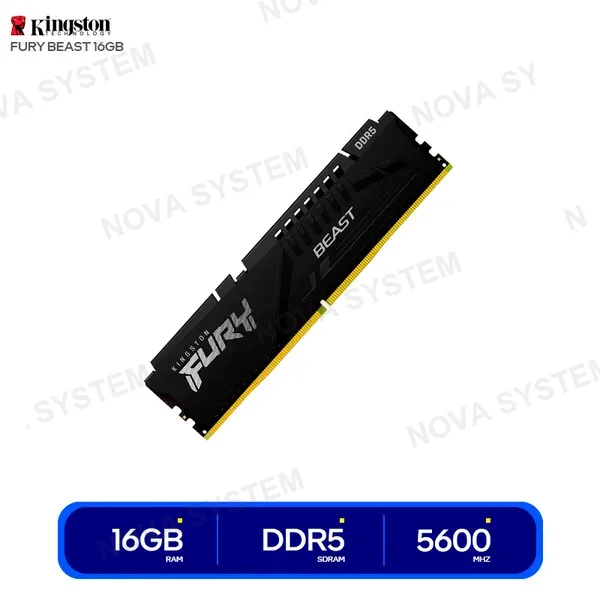 KINGSTON MEMORIA RAM KINGSTON FURY BEAST 16GB DDR5 5600MHZ ( KF5...