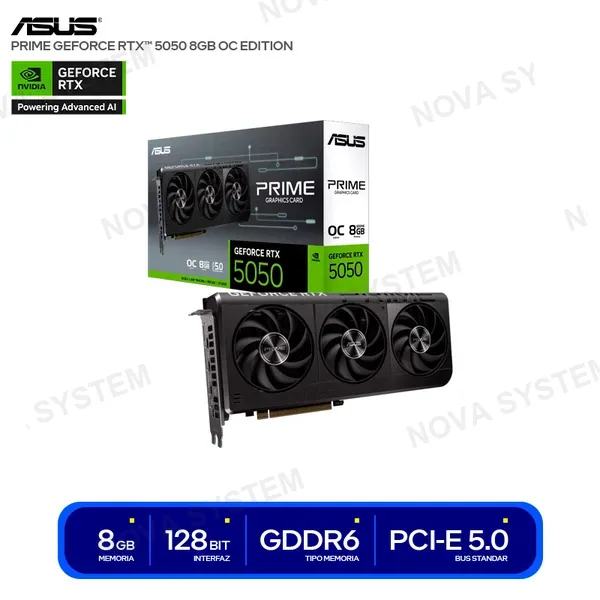 ASUS TARJETA DE VIDEO ASUS PRIME NVIDIA GEFORCE RTX 5050 8GB...