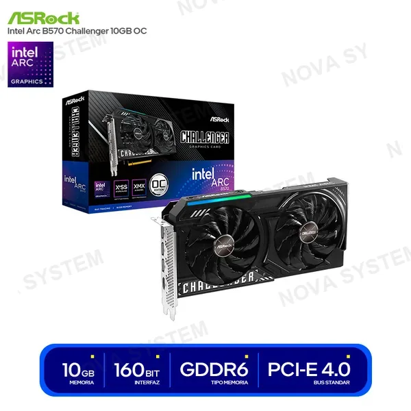 INTEL TARJETA DE VIDEO ASROCK INTEL ARC B570 CHALLENGER 10GB ...