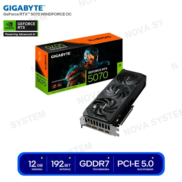 GIGABYTE TARJETA DE VIDEO GIGABYTE NVIDIA GEFORCE RTX 5070 WINDF...