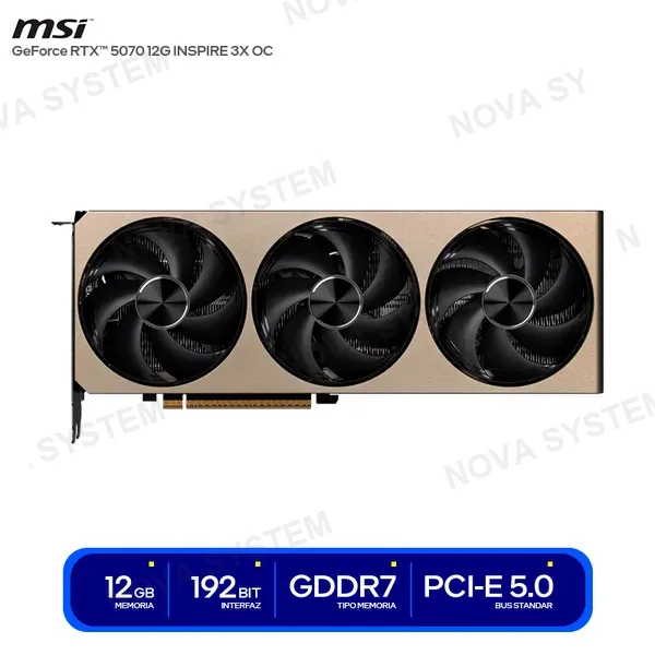 MSI TARJETA DE VIDEO MSI GEFORCE RTX 5070 12GB INSPIRE 3X O...