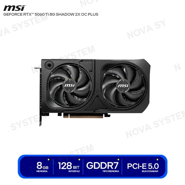 MSI TARJETA DE VIDEO MSI GEFORCE RTX 5060 TI SHADOW 2X OC 8...
