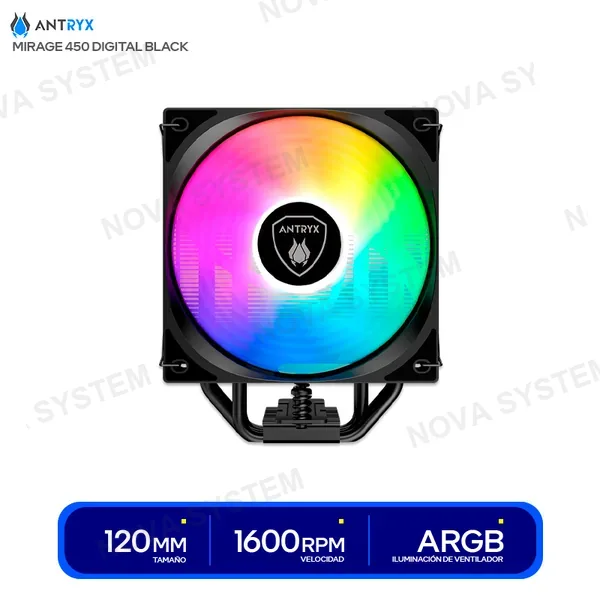 ANTRYX COOLER DE PROCESADOR ANTRYX MIRAGE 450 DIGITAL BLACK ( ...