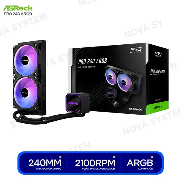 ASROCK SISTEMA DE ENFRIAMIENTO LIQUIDO ASROCK PRO 240 ARGB AIO...