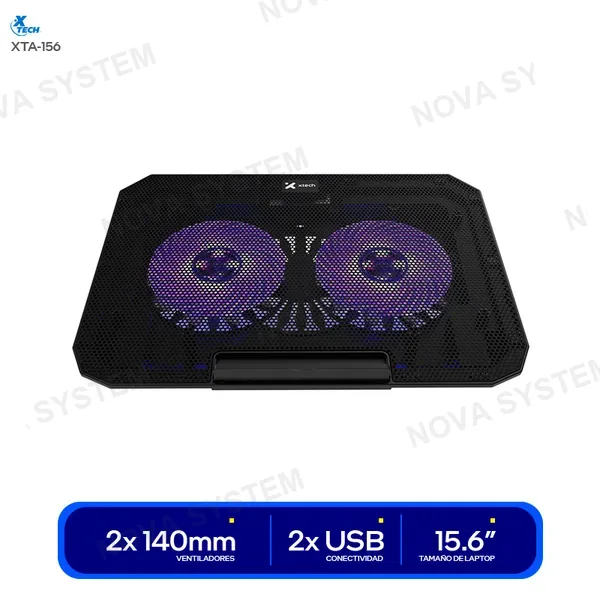 COOLER PARA LAPTOP XTECH BLACK ( XTA 156 ) 15.6 | 02 LE...
