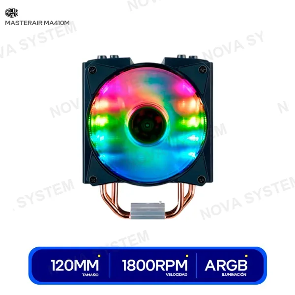 COOLER MASTER COOLER DE PROCESADOR COOLER MASTER MASTERAIR MA410M RGB...
