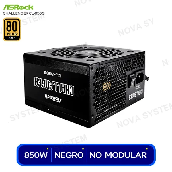 ASROCK FUENTE ASROCK CHALLENGER 850W 80 PLUS GOLD NEGRO ...