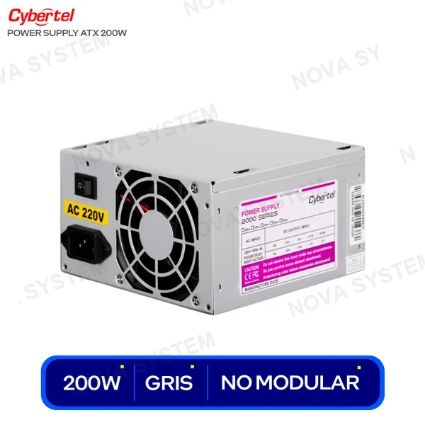 FUENTE CYBERTEL POWER SUPPLY ATX 200W GRIS MO MODULAR (...