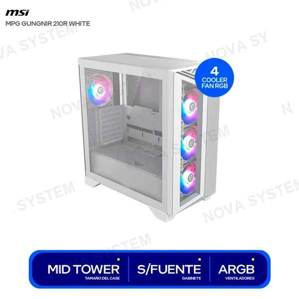 MSI CASE MSI MPG GUNGNIR 210R S/ FUENTE ( GUNGNIR 210R WHIT...
