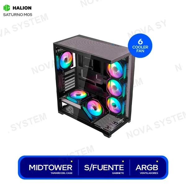 HALION CASE GAMER HALION SATURNO M05 ( SATURNO M05 ) S/FUENTE ...