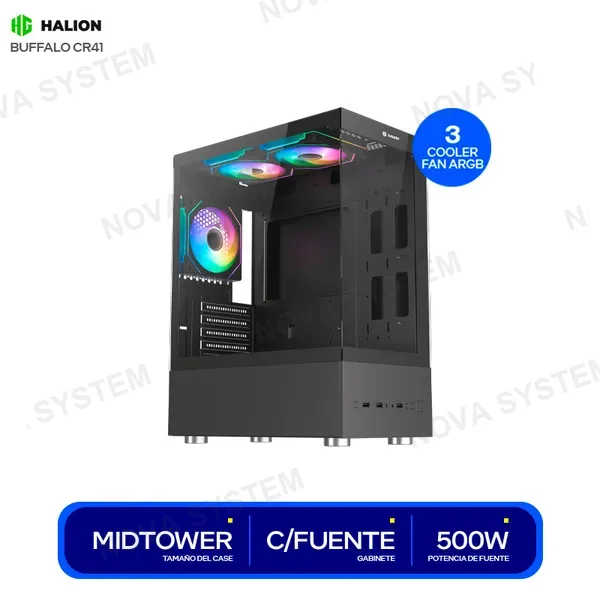 HALION CASE GAMER HALION BUFFALO CR41 ( BUFFALO CR41 ) 500W | ...