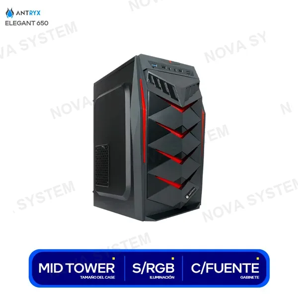 ANTRYX CASE ANTRYX ELEGANT 650 C/FUENTE 350W NEGRO 1 COOLER...