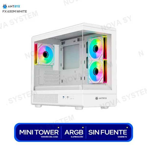 ANTRYX CASE ANTRYX FX 630M MINI TOWER WHITE S/FUENTE 3 COOLER...