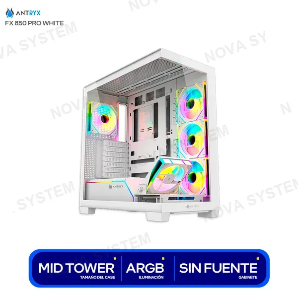 ANTRYX CASE ANTRYX FX 850 PRO WHITE S/FUENTE 5 COOLER FAN A-...