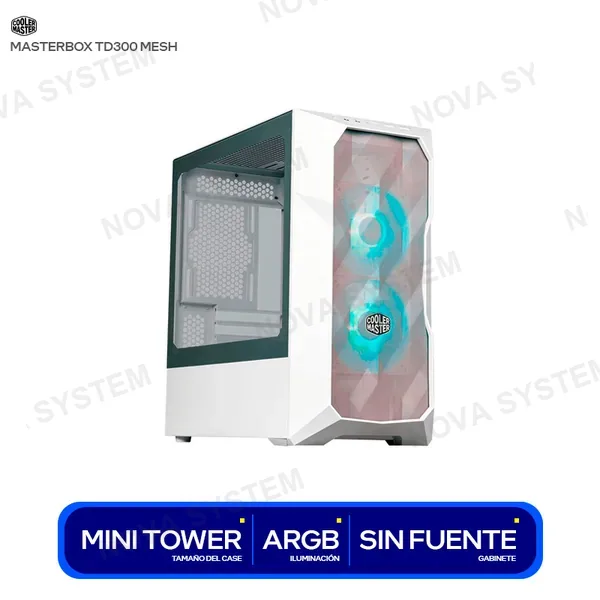 COOLER MASTER CASE COOLER MASTER MASTERBOX TD300 MESH BLANCO SIN FUE...