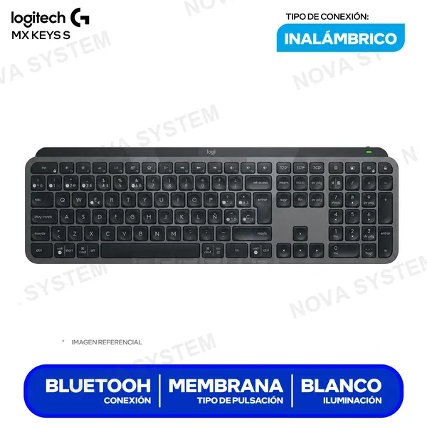LOGITECH TECLADO LOGITECH MX KEYS S ILLUMINATED WIRELESS ( 920-0...