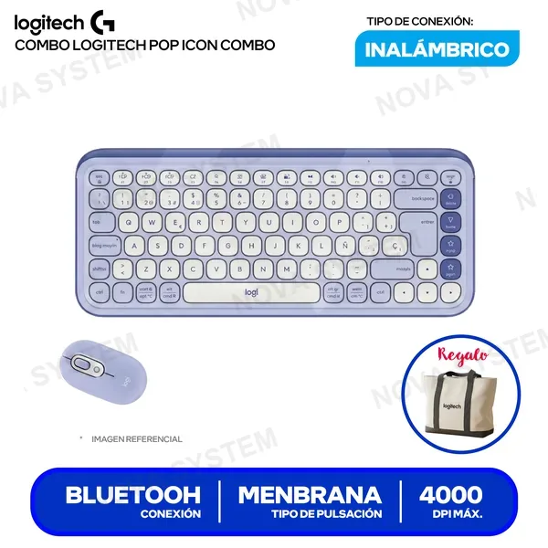 LOGITECH COMBO LOGITECH POP ICON ( 920-013054 ) LILA | INALAMBRI...