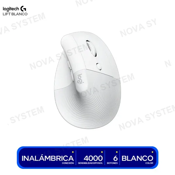 LOGITECH MOUSE LOGITECH LIFT ERGONOMICO BLUETOOH USB BLANCO ( 91...