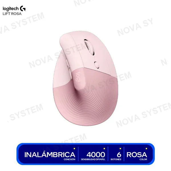 LOGITECH MOUSE LOGITECH LIFT ERGONOMICO BLUETOOH USB ROSADO ( 91...