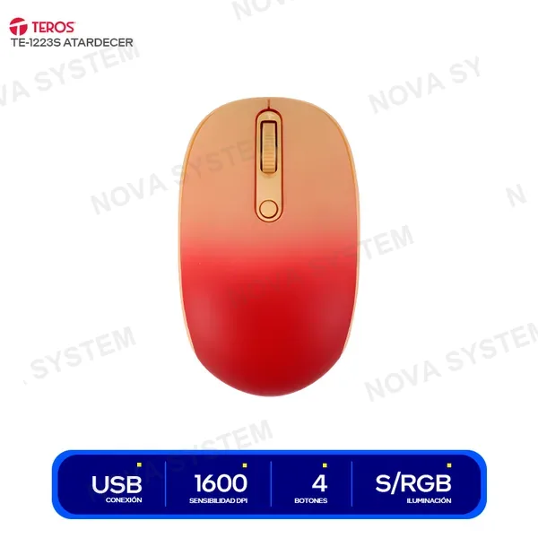 TEROS MOUSE TEROS OPTICO INALAMBRICO DEGRADADO AMANECER ( TE-...