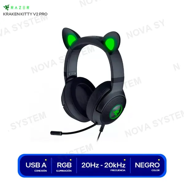 RAZER AUDIFONO RAZER KRAKEN KITTY V2 PRO USB-A LED-RAZER C...