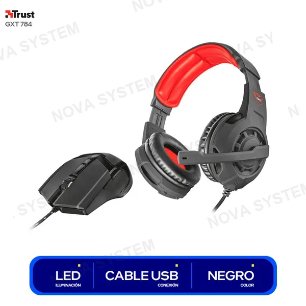COMBO GAMER AUDIFONO C/MICROFONO Y MOUSE TRUST GXT 784 ...