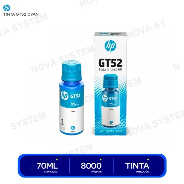 HP TINTA HP M0H54AL ( GT52 CYAN ) P/SERIES GT CYAN...